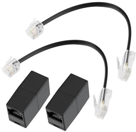 AS Axis Spindleon Cavo adattatore convertitore da RJ45 (8P8C) femmina a RJ11 (6P4C) maschio, per collegare telefoni analogici tramite cavo Ethernet, 2 pezzi