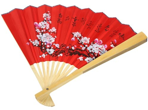 MAGICLULU Éventail Mural Chinois Pliant 50x90 Cm Décoration Murale Orientale Grand Éventail Suspendu Pendentif Artisanat pour Photo et Décoration Intérieure