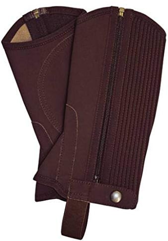 HKM Mini-Chaps d’équitation en Imitation Nubuck avec élastique, pour Enfant et Adulte S Marron foncé