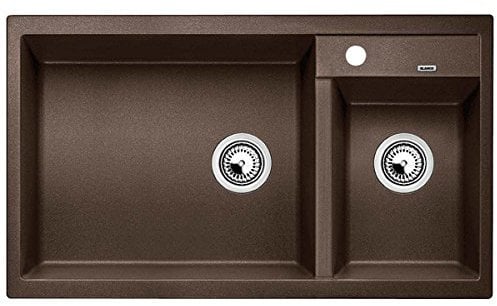 BLANCO METRA 9 | Granitspüle aus SILGRANIT cafe | Einbauart: Einbau von Oben | Hauptbecken links | für 90 cm breite Unterschränke | Doppeltes Becken für eine benutzerfreundliche Nutzung