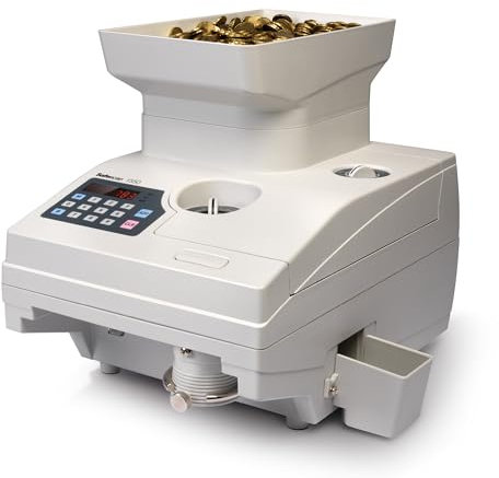 Safescan 1550 HighSpeed Münzzähler zählt schnell sortierte Münzen - Robuste Geldzählmaschine für Münzzählungen mit hohem Volumen - Geldzählmaschine für alle sortierten runden Münzen und Wertmarken