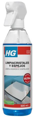 HG Limpiacristales y Espejos, Resultado Impecable Sin Marcas, Elimina con Facilidad la Grasa y Suciedad de Ventanas y otras Superficies de Cristal y Vidrio - 500ml en Spray (142050109)