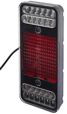 HELLA 2VP 345 900-411 Heckleuchte - Coluna - LED - 12V - geschraubt/Anbau | Lichtscheibenfarbe: glasklar - LED-Lichtfarbe: gelb/rot/weiß - Kabel: 500mm - links/rechts - Menge: 1