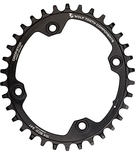Wolf Tooth 104 BCD Monoplato Ovalado, Adultos Unisex, Negro, 32 Dientes