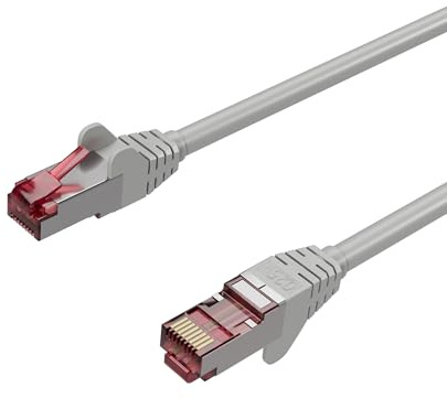 Kabelbude.eu Netzwerkkabel Ethernet LAN Patchkabel Cat 6A S/FTP PIMF GHMT Halogenfrei RJ45 Grau 5,00m