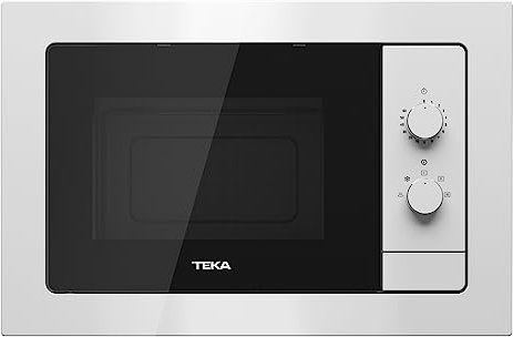 Teka MB 620 BI - Microondas Mecánico de Integración de 20 lts, 5 Niveles de Potencia, Temporizador, Descongelación por Tiempo, Interior en Acero Inoxidable, Color Blanco