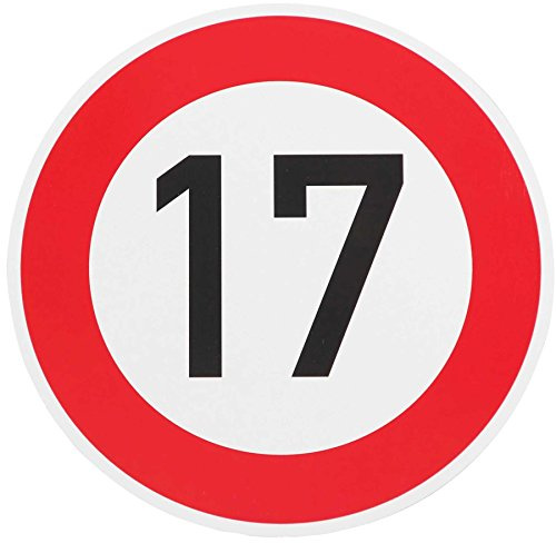 ORIGINAL Verkehrzeichen 17 KM/H Schild Nr. 250 (m. Sondertext) Verkehrsschild Straßenschild Straßenzeichen Metall auch Gebutrtstagschild zum 17. Geburtstag als 17km Geburtstagsschild 42 cm Metall