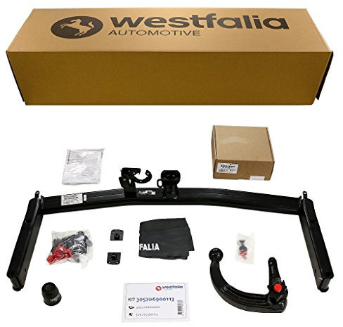 Westfalia Abnehmbare Anhängerkupplung für Audi A4 Avant/Limousine (B6) (BJ 11/00-11/04), Audi A4 Cabrio (BJ 05/02-12/05) im Set mit 13-pol. fzg-spez. Westfalia E-Satz