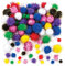 Baker Ross ET306 Ross Glitzer-Pompons in verschiedenen Farben zum Basteln von Figuren, Dekorationen & Bastelarbeiten für Kinder, Bastelmaterial für Schultüten (100 Stück)