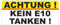 Sticker Achtung ! Kein E10 Tanken ! Hinweis Aufkleber Warnaufkleber gelb rot schwarz weiß 7 x 2 cm Selbstklebend UV Wetterfest für KFZ Auto LKW Motorrad uvm.