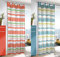 Bezaubernde Gardine Dekoschal Schlaufenschal mit Gardinenband  BRIGHT COLOURS  mit wundervollen breiten Streifen verziert - transparente Optik - luftig und leicht - Fertiggardine - Größe 135 cm x 245 cm - ein BLICKFANG in Ihrem Wohnbereich - aus dem KAMACA-SHOP (BLAU /GRÜN)