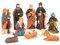 SHATCHI Kleine/große handgefertigte Weihnachtskrippe Geburt Jesus Christus Holzstall und 10 Stück/12 Stück Figur Haus Skulptur Weihnachtsdekoration Weihnachtsdekoration, Mehrfarbig, 10 Stück Figuren