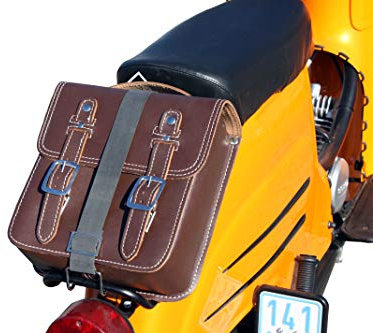 Kleine Leder Hecktasche mit Schnellverschluss Gepäckträger Tasche Packtasche Braun passend für Simson Schwalbe Sperber Star Spatz KR50 KR51 SR4 …