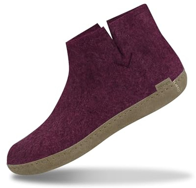 GLERUPS Stiefelpantoffeln Damen und Herren mit Ledersohle | Bequeme Slipper-Stiefel für Damen und Herren | Kuschelige Herren und Damen Stiefelpantoffeln