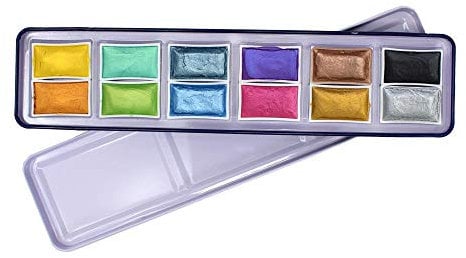 Artway Set d'aquarelle – Shimmer – 12 godets pleins