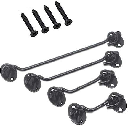 Molinter – Gancho para puerta corredera con cerradura para puerta corredera, gancho de puerta de garaje, gancho de cabina, ganchos de acero inoxidable, bloqueo con ojales, con tornillos para puertas,