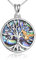 Collana con albero della vita Collana con ciondolo albero genealogico in argento sterling con gioielli con gufo Regali per donne adolescenti