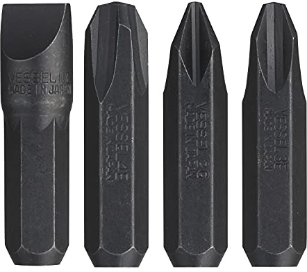 VESSEL C51MIXP4 INSERT BIT 5/16 Hex, 4PC. Set for Manual Impact Driver (Pack of 4)