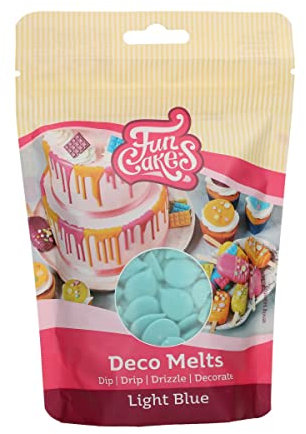 FunCakes Deco Melts Hellblau - Tauchen, drippen, dippen und dekorieren! In der Mikrowelle schmelzen und in jede Form gießen, 250 g