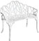 Trueshopping White Cast Aluminium 2-Seater Garden Park Bench Outdoor Terrace Patio Furniture
