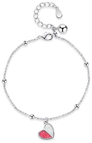 Hand Armband Armreif Armkette Damen 925 Sterling Silber Armband Hochwertige Schmuck Mode Frau Retro Rosa Herzförmige Kri