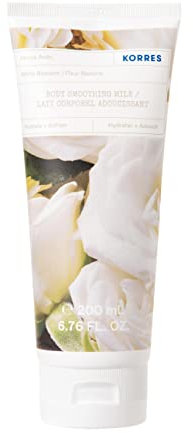 KORRES White Blossom Glättende Bodymilk mit Aloe Vera und dem Duft weißer Rosen & Bergamotte, vegan, dermatologisch getestet, silikon- und parabenfrei, 200 ml