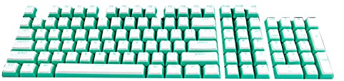 Roadoor 104 Stück / Set Tastenkappen Dual Colors Universal Pbt Verschleißfest Mechanische Tastatur Tasten Persönlichkeit Achse Blickdicht Tastenkappen für Computer Weiß Cyan