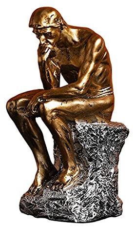 Baoblaze Harz Der Denker Statue Berühmte Thinking Man Skulpturen Aufenthaltsraum Dekor Kunsthandwerk Geschenke, Golden