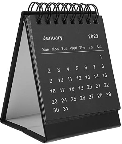 Toyvian Mini Schreibtisch Kalender 2022 Stehend Flip Schreibtisch Kalender 2022 Desktop Kalender für Büro Schule Zu Hause (Schwarz)