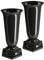 Tymar Lot de 2 vases funéraires avec Socle - Décoration funéraire - en Plastique (Noir, ø 13 cm)