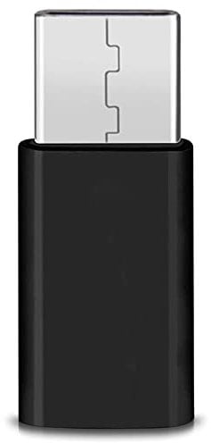 NAUC Micro USB Adapter auf USB C Typ C Stecker wandelt USB 2.0 Typ B zu USB 3.1 Typ C, Farben:Schwarz, Stückzahl:1 Stück