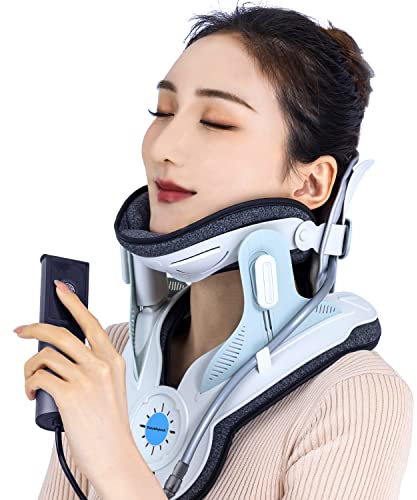 Twinklepoch Cervical Neck Traction Device, Electric Air Pump Cervical Traction Device with 3 Power Traction and 8 Built-in Airbag Support, Neck Pain Relief and Relaxation