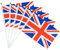 Paezm 20 Stück kleine britische Union Jack Flaggen Sticks 21 x 14 cm – Mini-Handflaggen auf Stäbchen für Outdoor-Königin-Jubiläumsparty, Nationalparade, Feiern, Dekorationen (Union Jack-Flagge)