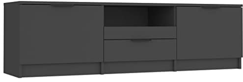 vidaXL TV Schrank Lowboard TV Möbel Tisch Board Sideboard Fernsehschrank Fernsehtisch HiFi-Schrank Schwarz 140x35x40cm Holzwerkstoff