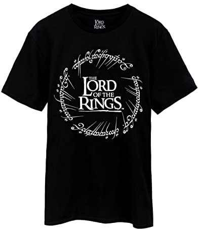 The Lord Of The Rings Mens T-Shirt Movie Logo Black Top