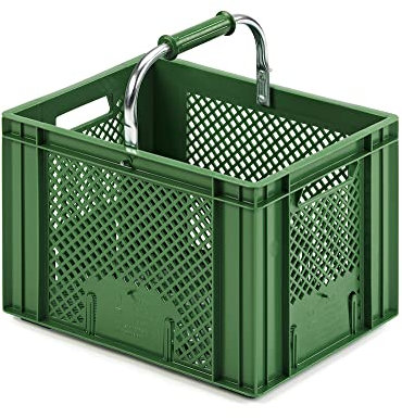 PROREGAL CHEFGASTRO Eurobehälter Obst- und Gemüsekasten mit Tragebügel | HxBxT 19x30x40cm | 18 Liter | Grün | Obst-Gemüsekiste, Obstkorb, Transportbox