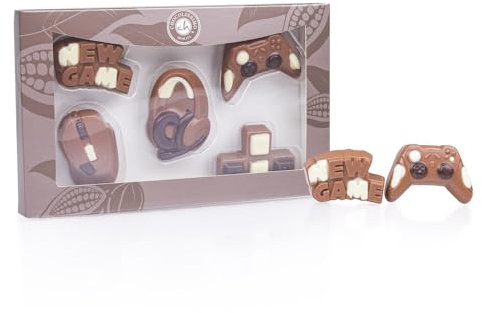 CHOCOLISSIMO - Gamer Geschenk - Gaming Accessoires, Gamepad, Controller aus Schokolade - Geburtstagsgeschenk Kinder, Männer, Junge, Teenager, Papa, Partner - zum Geburtstag, Weihnachten, Valentinstag