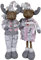 Christmas Paradise XL Deko Weihnachts-Elch 66cm(78cm) im 2er Set Rentier Silber-rosa-grau