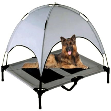 Hundeliege Outdoor mit Dach, Erhöhtes Hundebett mit Dach, Hundeliegeplatz Hunde Strandkorb Sonnenliege, Outdoor Liege für Große Hunde Bis 30Kg/ 40Kg/50Kg/60Kg, Haustierbett für Indoor & Outdoor ( Colo