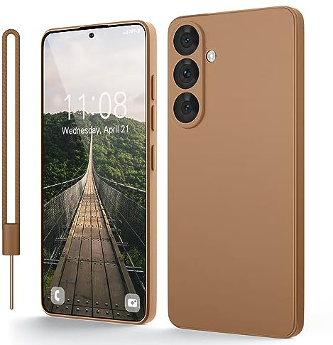 Andwing für Samsung Galaxy A54 Hülle Silikon-Schutzhülle mit Rundumschutz & Kameraschutz | Weiches Kratzfester Mikrofaser-Innenfutter | Kompatibel mit 4G/5G Modellen-Braun