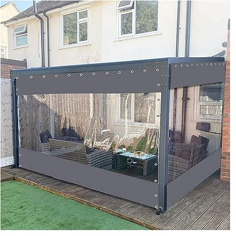WZYJLyds Cortinas de lona transparente para exteriores, Lona impermeable de PVC de 0,35mm con ojales, Pérgola Patio Porche Kiosko Jardín Paneles laterales transparentes, resistentes a la intemperie, p