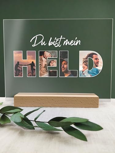 Du bist mein Held - Acryl Foto Geschenk - Geburtstagsgeschenk Für Frauen - Geschenke Für Ehemann, Freunde Geschenk, Geschenkideen, Geschenke Zum Jahrestag Für Ihn, Kleinigkeiten, Freundschaft,