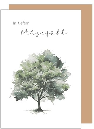 Edition Seidel Tarjeta de condolencia premium con sobre, tarjeta de condolencia, tarjeta de condolencia, árbol (T1137 SW024)