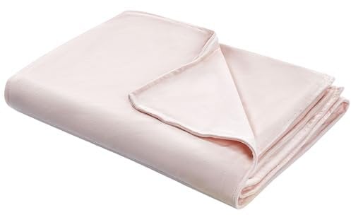 Beliani Modern Duvet Weighted Blanket Cover Polyester Fabric 150 x 200 cm Solid Pattern Pink Rhea