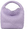 NOBLIFE Gewebte Taschen für Damen, modisch, einfarbig, Mini-Geldbörse, Reißverschluss, Schultertasche, Tragetasche, Clutch, Violett