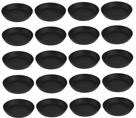 POPETPOP Lot de 20 Plateaux D'égouttage pour Pots en Plastique pour Plantes Succulentes Noir