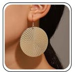 Inateannal Boho Textur Scheibe Tropfen Ohrringe Gold Große Scheibe Ohrringe Vintage Scheibe Münze Ohrringe Gehämmert Runde Baumeln Ohrringe Schmuck Für Frauen Mädchen