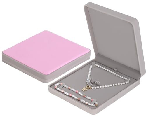 LETURE Boîte à bijoux en velours pour bracelet, collier, boucles d'oreilles, bague Gris/rose