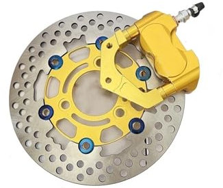UNPGATUB RPM CNC Elettrico Moto Scooter Pinze Freno 200mm 220mm Pompa Freno A Disco Staffa Adattatore Compatibile con Aerox BWS RSZ 100% Nuovo di Zecca (Color : Gold 220mm)