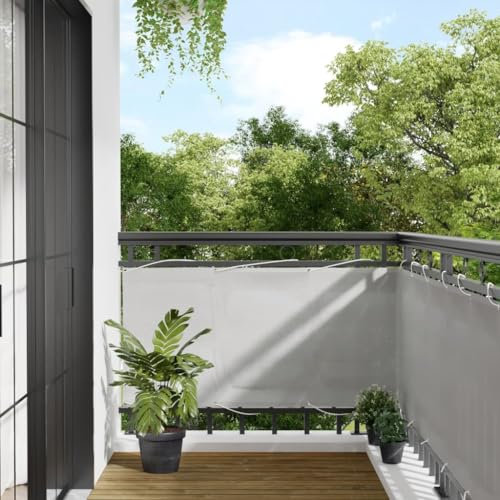 Juroupi Balkon-Sichtschutz Hellgrau 75x300 cm Balkonbespannung Sichtschutz FüR Den Garten Sichtschutz Zaun 100% Polyester-Oxford